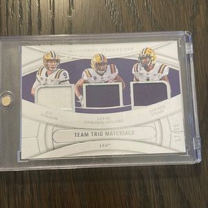 Panini team trio materials. Joe burrow jamar chase and Clyde edwards